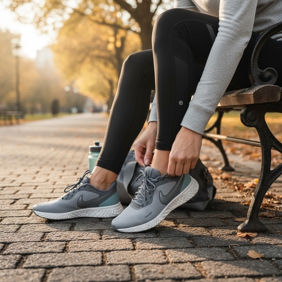 Nike Shoes - Nike Women's Sneakers Size 7 W Gray/Silver Athletic Running Shoes BQ6716-001